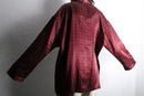 80〜90’s burgundy satin pajama shirt