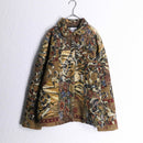 ”CHICO’S” brown base total pattern patchwork gobelin jacket