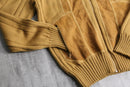 knit × suede zip jaket