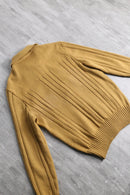 knit × suede zip jaket