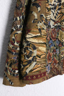 ”CHICO’S” brown base total pattern patchwork gobelin jacket