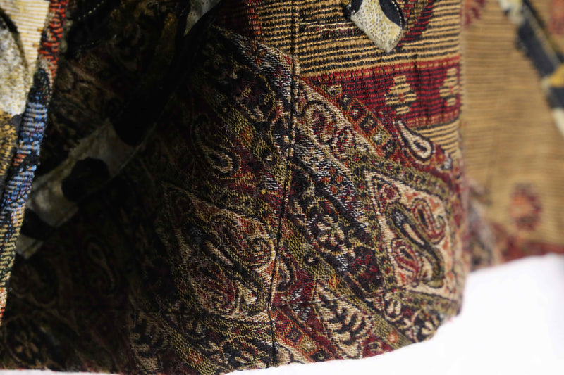 ”CHICO’S” brown base total pattern patchwork gobelin jacket