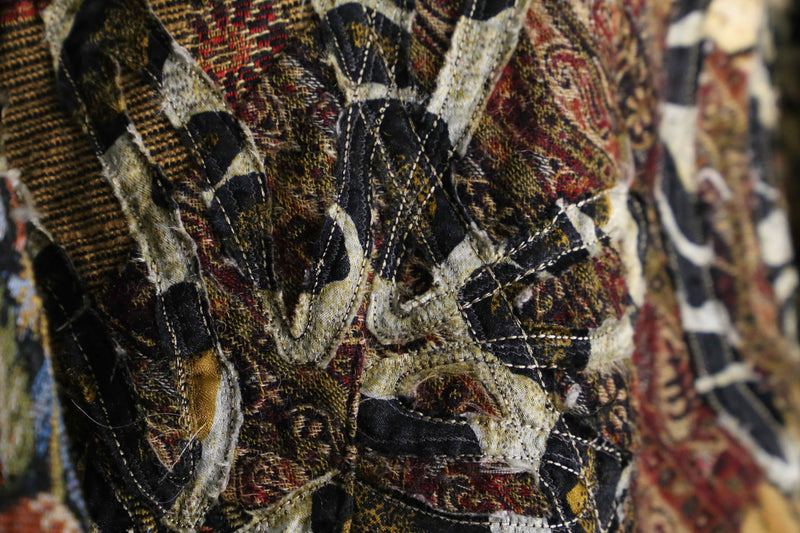 ”CHICO’S” brown base total pattern patchwork gobelin jacket