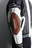 american football leather blouson