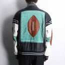 american football leather blouson