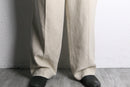 ivory linen 1tuck tapered slacks