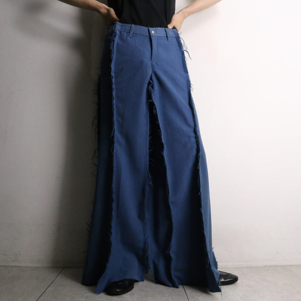 remake "再構築" saxe blue color buggy flare pants