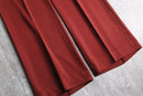 red color wide pants