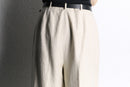 ivory linen 1tuck tapered slacks