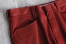 red color wide pants