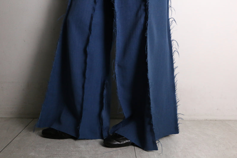 remake "再構築" saxe blue color buggy flare pants