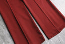red color wide pants