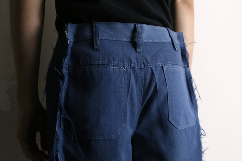 remake "再構築" saxe blue color buggy flare pants