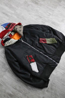 "Re:make" knit hoodie MA-1 flight jacket