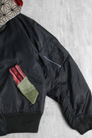 "Re:make" knit hoodie MA-1 flight jacket