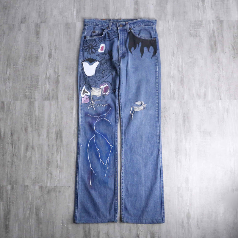 “LEVI’S 517” paint × damage design denim pants