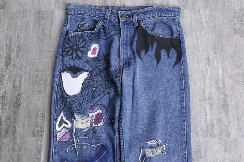 “LEVI’S 517” paint × damage design denim pants