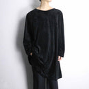 80-90s shadow rose velours loose tops