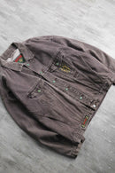 fade brown color denim jacket