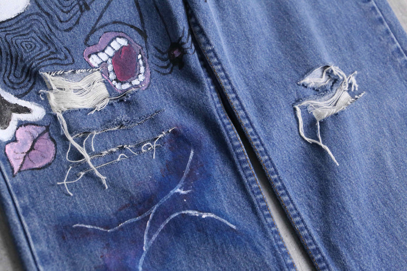 “LEVI’S 517” paint × damage design denim pants