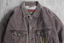 fade brown color denim jacket