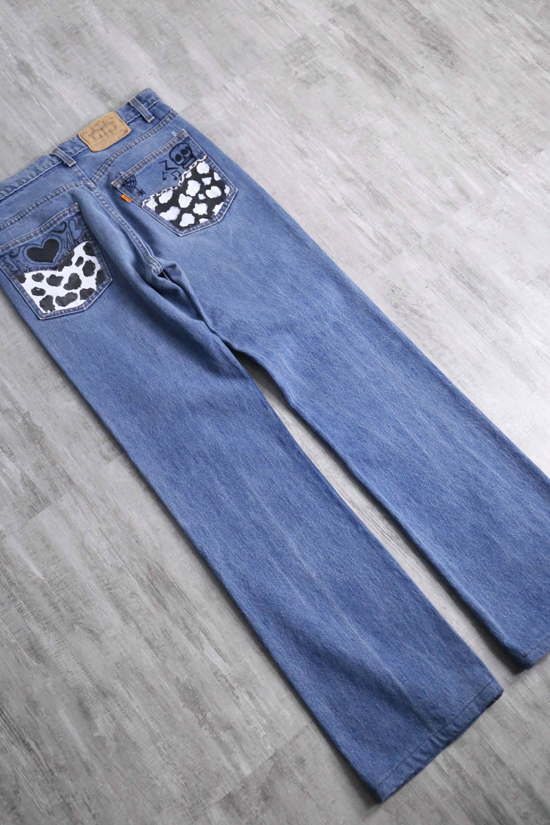 “LEVI’S 517” paint × damage design denim pants