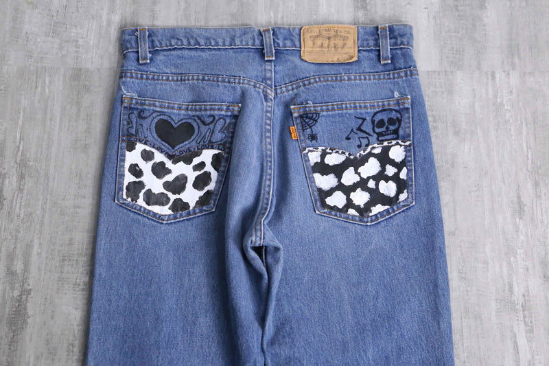 “LEVI’S 517” paint × damage design denim pants