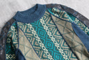 blue pattern knit