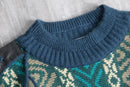 blue pattern knit
