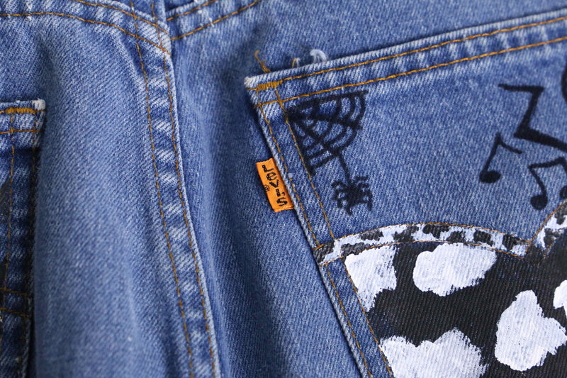 “LEVI’S 517” paint × damage design denim pants