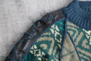 blue pattern knit