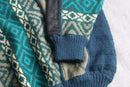 blue pattern knit