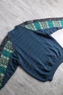 blue pattern knit