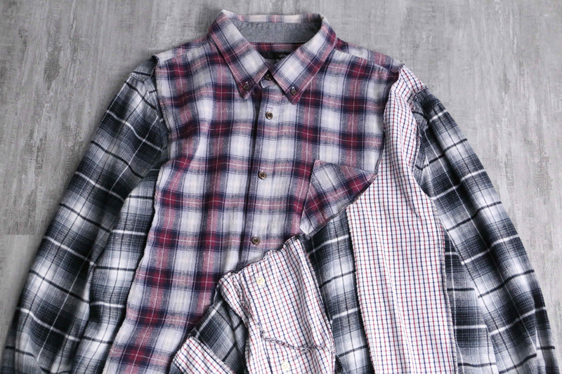"Re:make" patchwork check docking shirt