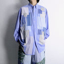 "Re:make" stripe patchwork dress shirt
