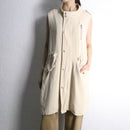 ivory military detail long vest