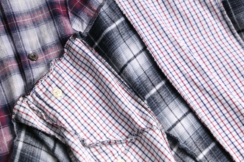 "Re:make" patchwork check docking shirt