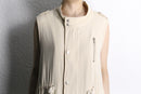 ivory military detail long vest