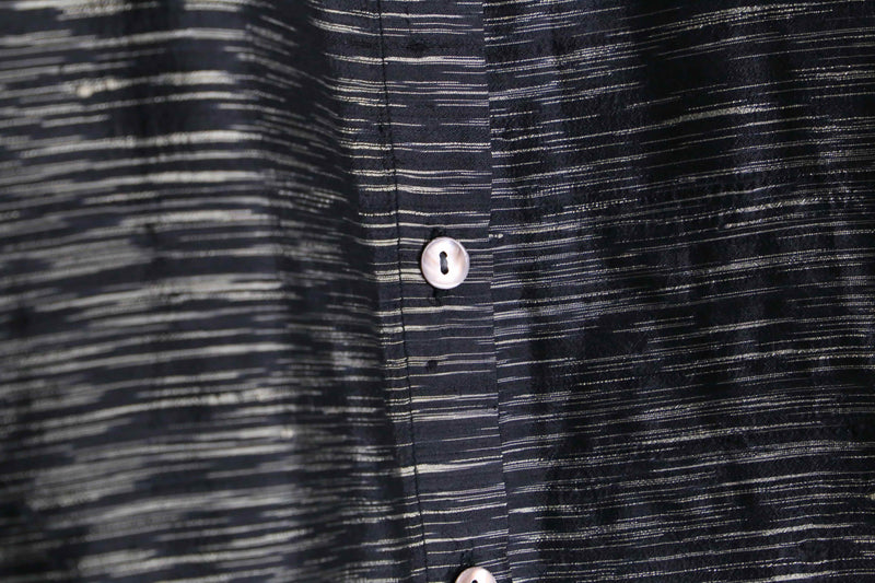 "CHICO'S DESIGN" bluerred&fish design silk shirt jacket