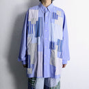 "Re:make" stripe patchwork dress shirt