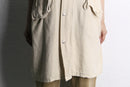 ivory military detail long vest
