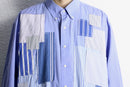 "Re:make" stripe patchwork dress shirt