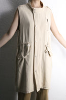 ivory military detail long vest