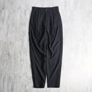 black two-tuck wide tapered trousers