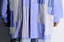 "Re:make" stripe patchwork dress shirt