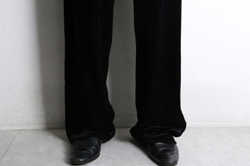 black velour style drawstring pants