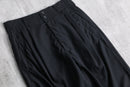 black two-tuck wide tapered trousers