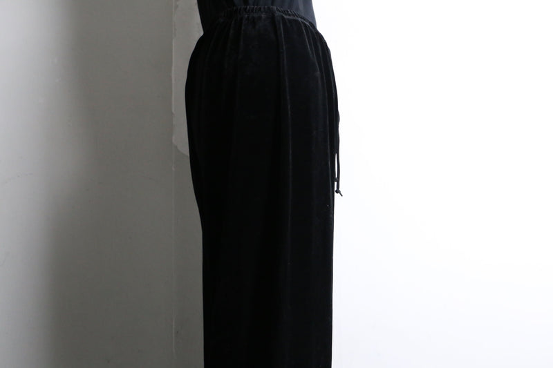 black velour style drawstring pants