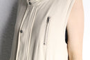 ivory military detail long vest