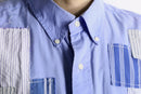"Re:make" stripe patchwork dress shirt